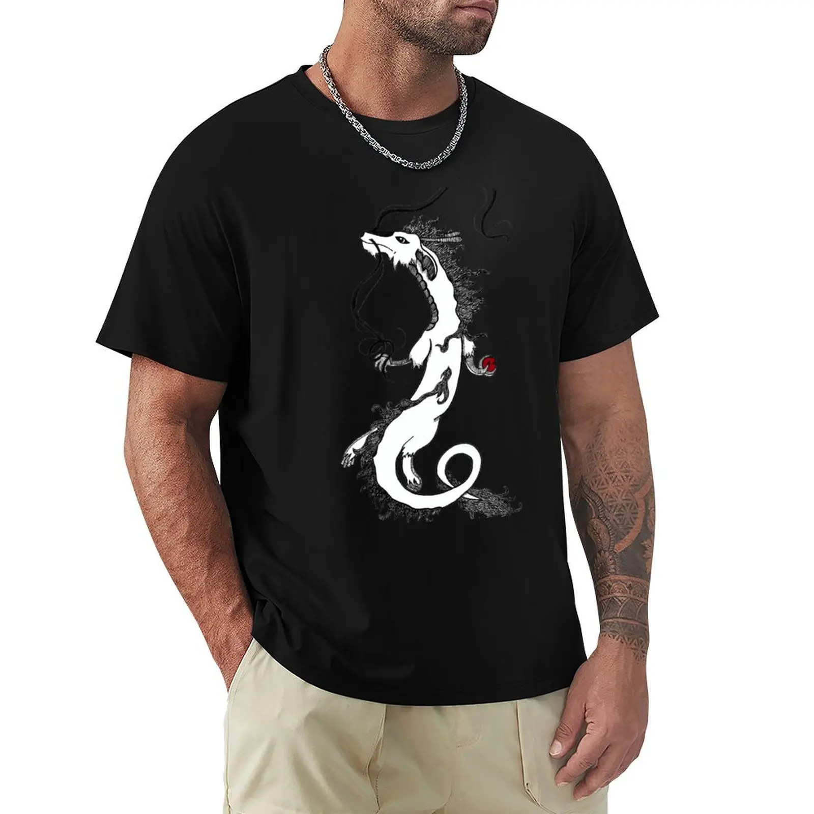 Haku Dragon T-Shirt anime figures Short sleeve tee men t shirts high quality