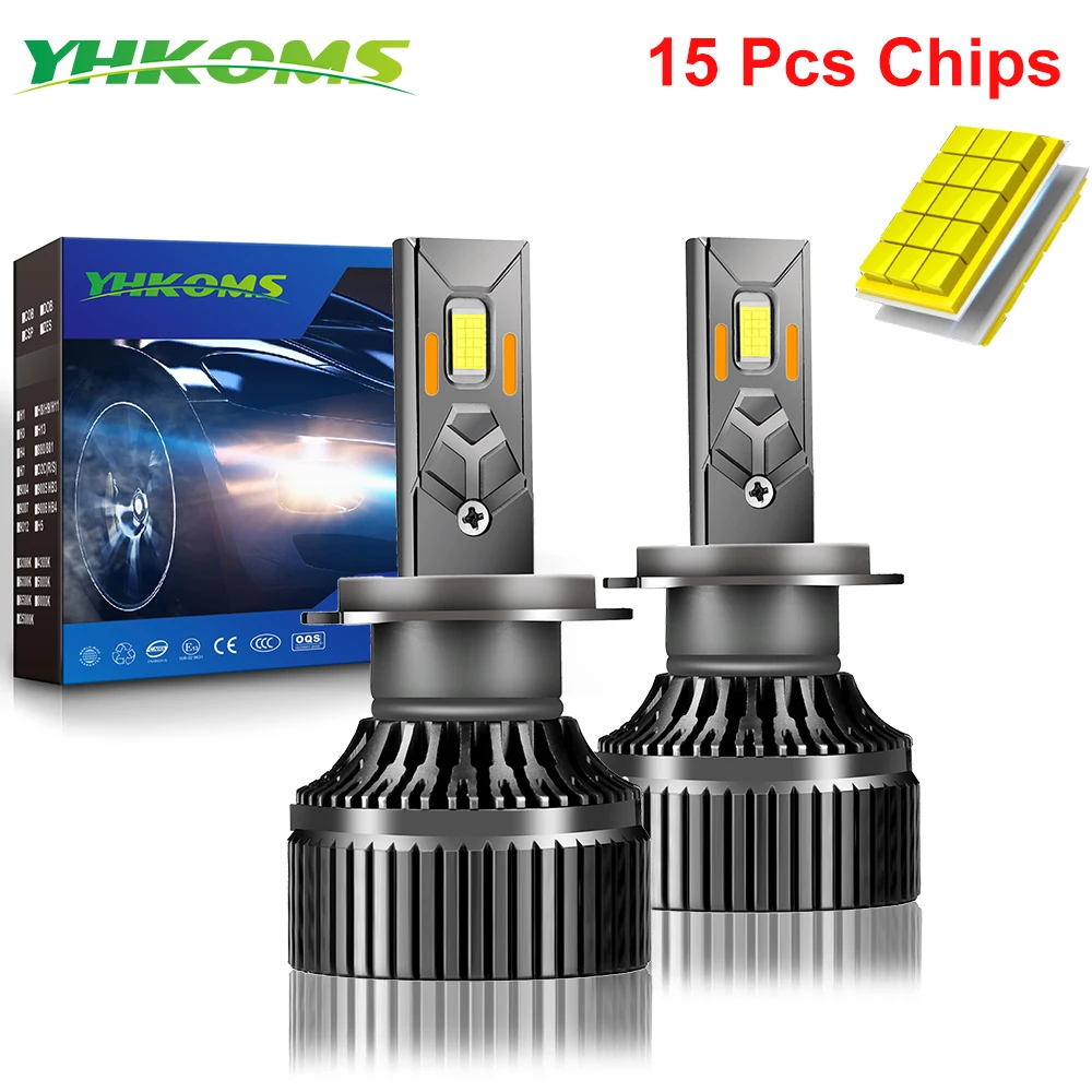 YHKOMS 1200W 800000LM H7 H4 Led Canbus H1 H8 H11 HB3 9005 HB4 9006 Car Headlight Bulbs 30pcs Led CSP Auto Fog Lamp 12V 6000K