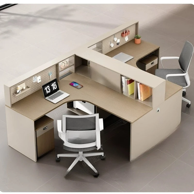 Staff Corner Office Desk Chair Combination Hole Board Screen Card Seat Desk