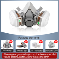 6200 Half Face Respirator + 2097 Filter - Reusable for Painting/Spraying, Organic Vapor & Dust Protection