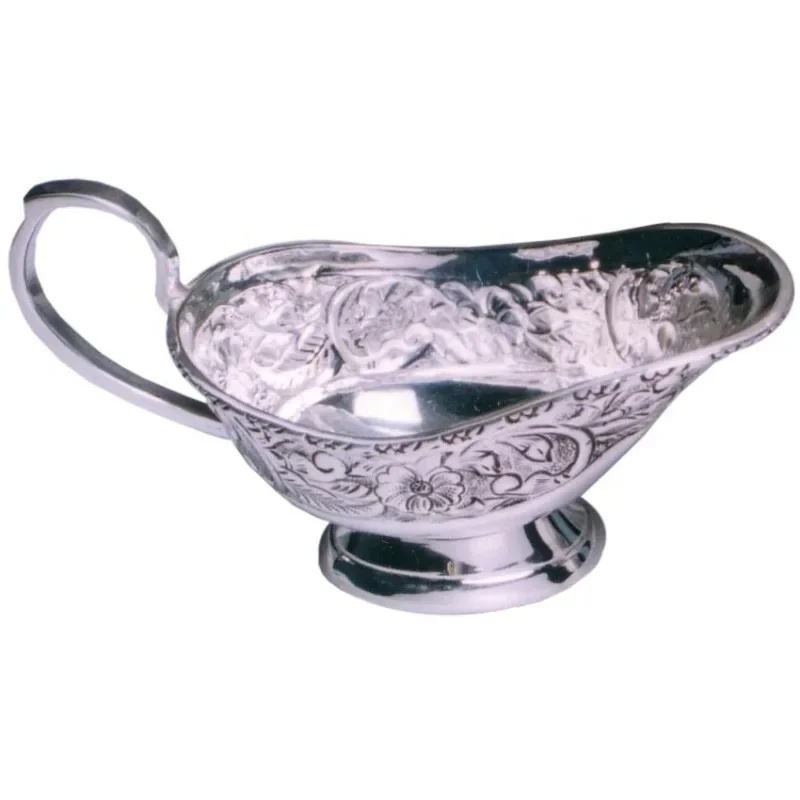 Brass Gravy Boat Silver Plated Western Meal