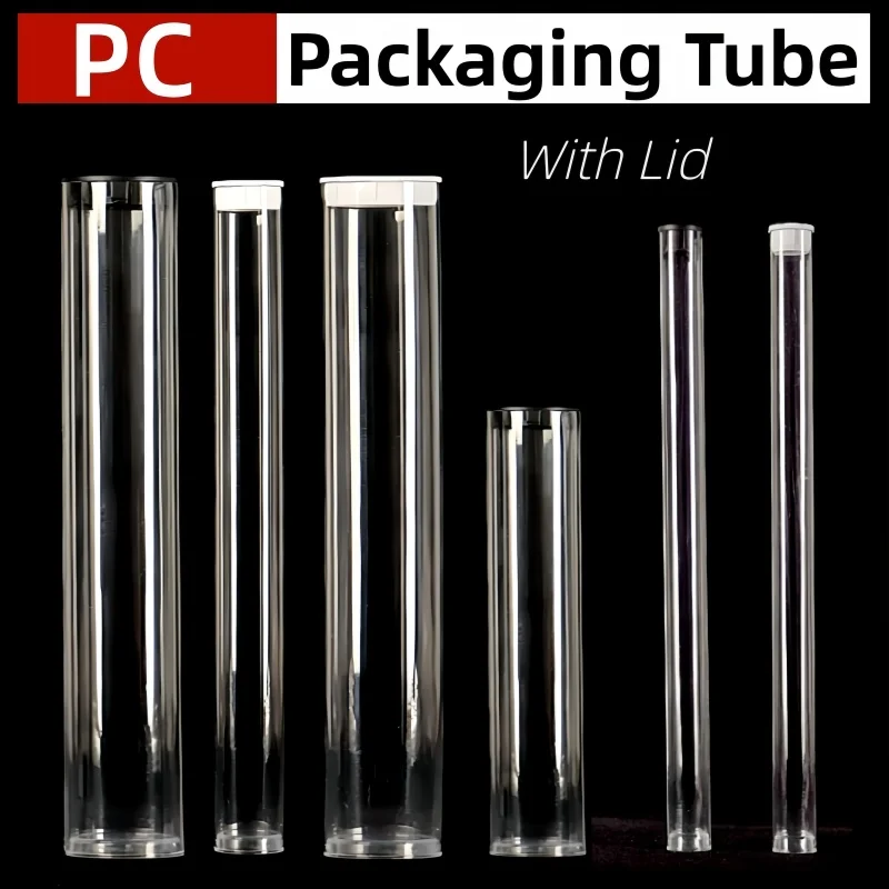 PVC/PC packaging tube transparent acrylic plastic pipe incense tube,brush, Small tools Packaging tube with lid