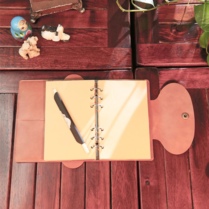 Bear Shaped Leather Loose-leaf Notepad A6 Hand Ledger Notebook Set Stationery Set