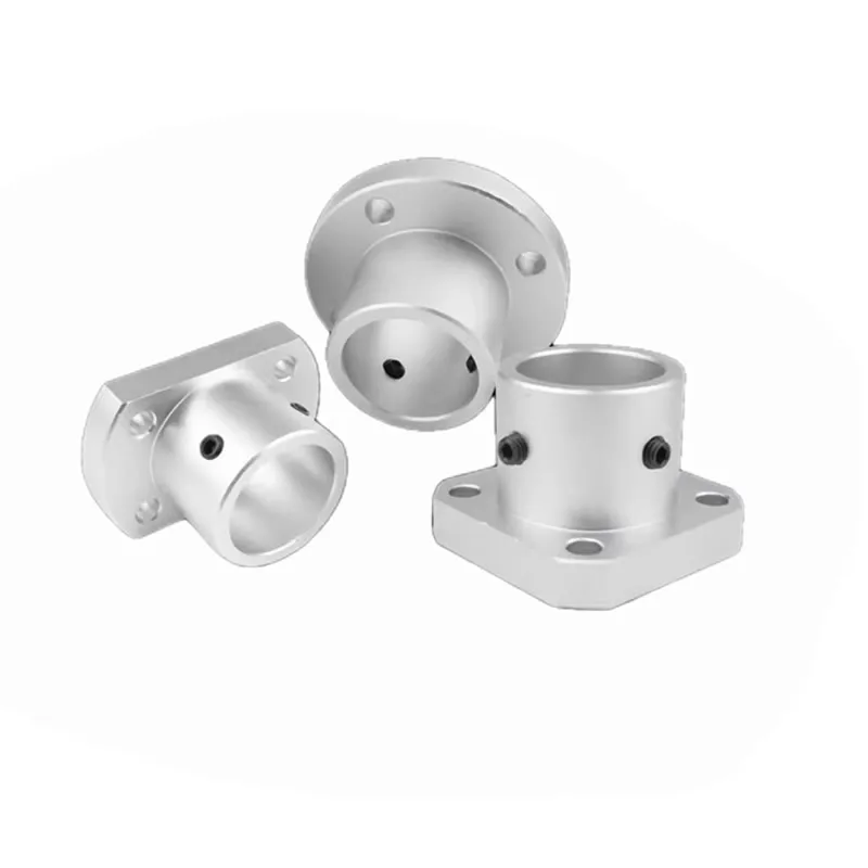 Round Square Oval Flange Mounting Seat Guide Shaft Support Fixing Seat Aluminum Alloy ID 3 4 5 6 8 10 12 15 20 25 30 35 40 50mm