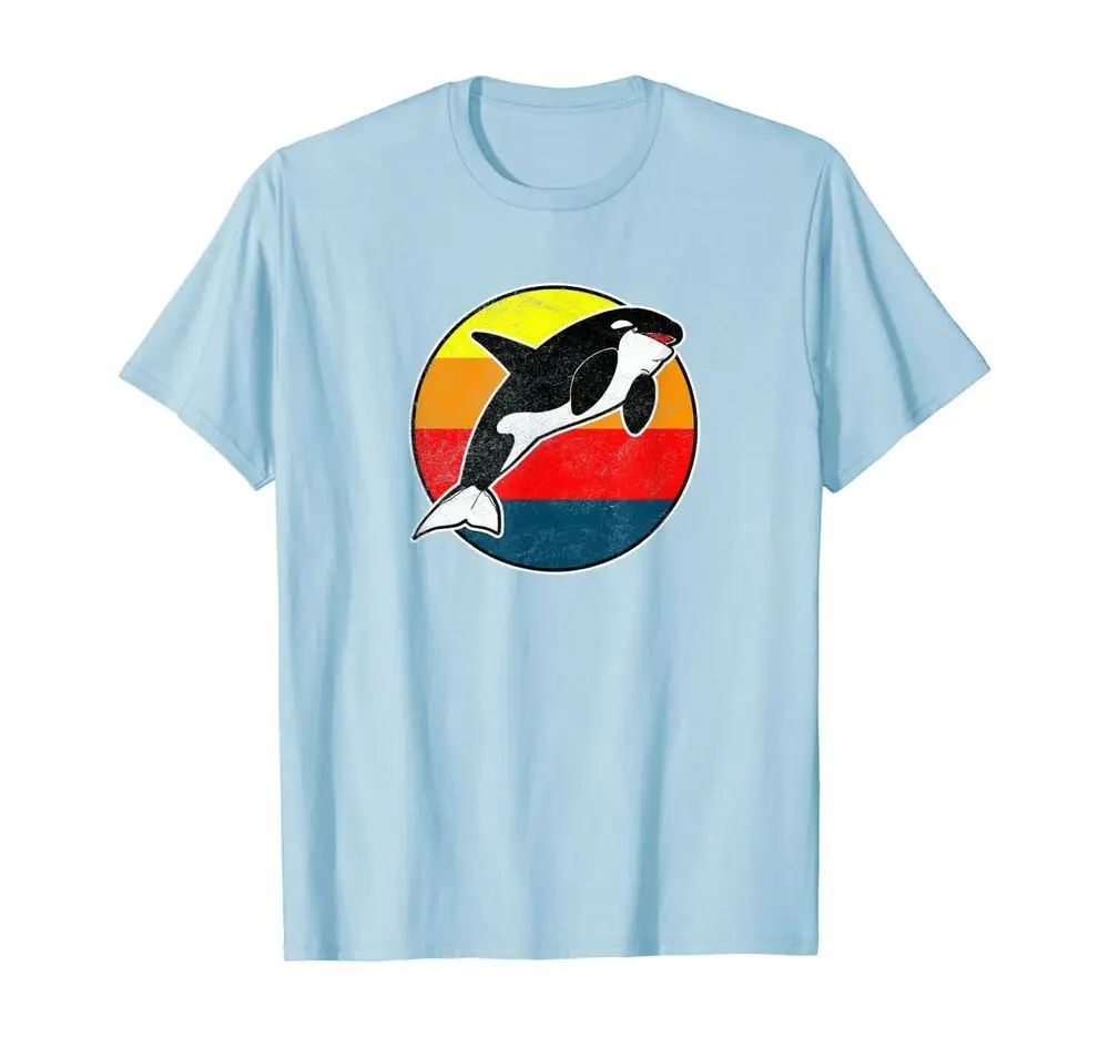 80s Killer Whale Vintage Beach T-Shirt By Turbo Volcano For Men Clothing Women Short Sleeve Tees Vintage High Quality 100%Cotton