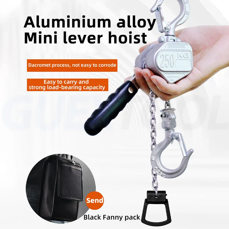 0.5T 3M Aluminum Alloy Mini Hand-operated Hoist Manual Small Crane Mini Hand Cranked Lifting Tool Hoist Winch Hand Chain Lifting