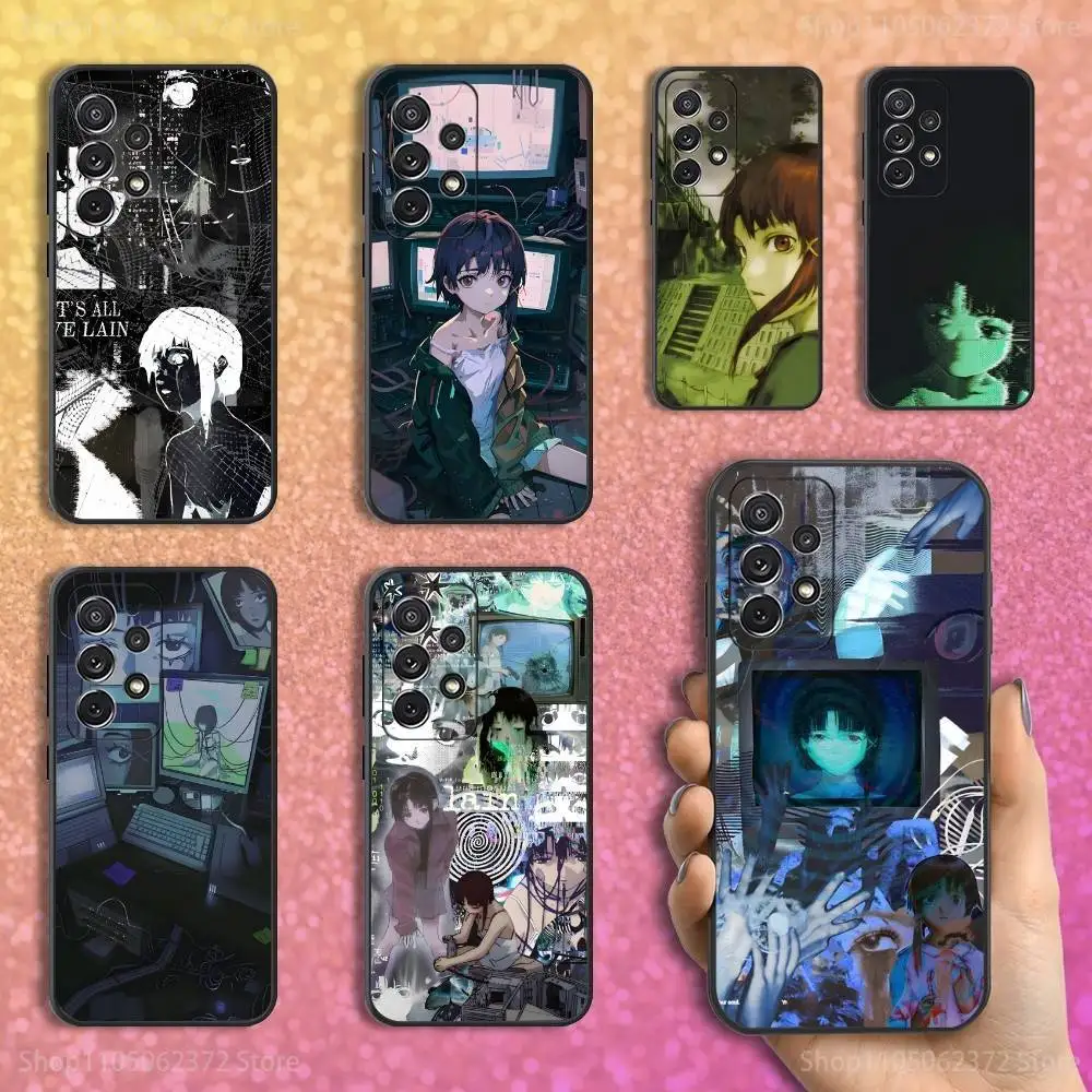 

Serial E-Experiments L-Lain Phone Case For Samsung S25,S24,S23,S22,S21,S20,S10,Ultra,Plus,Lite,FE,Soft Silicone Black Cover