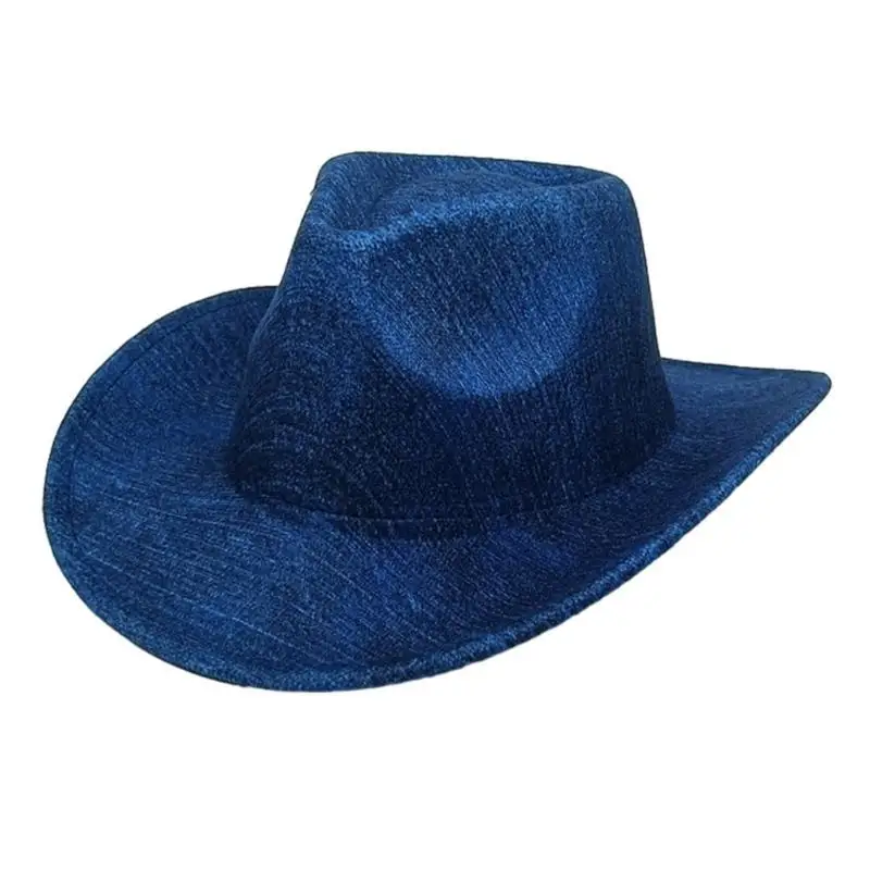 

652F Woman Men Cowboy Hat for Casual Outdoor Sunproof Elegant Lady Taking Photo Hat