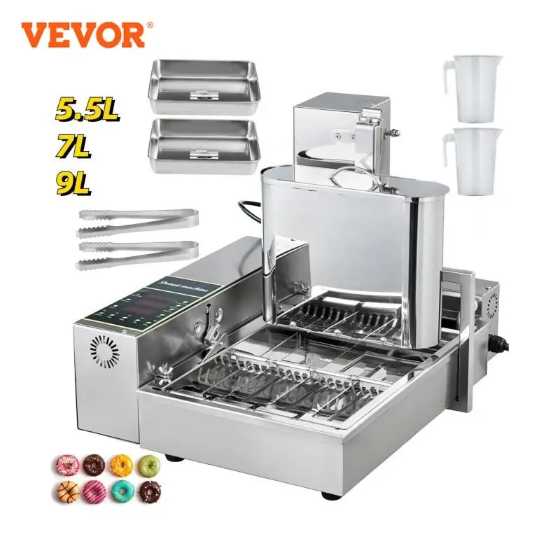 VEVOR 1/2/4/6 Rows Electric Donut Waffle Maker Fully Automatic Crepe Sandwich Fryer Machine Kitchen Cooking Appliance Commercial