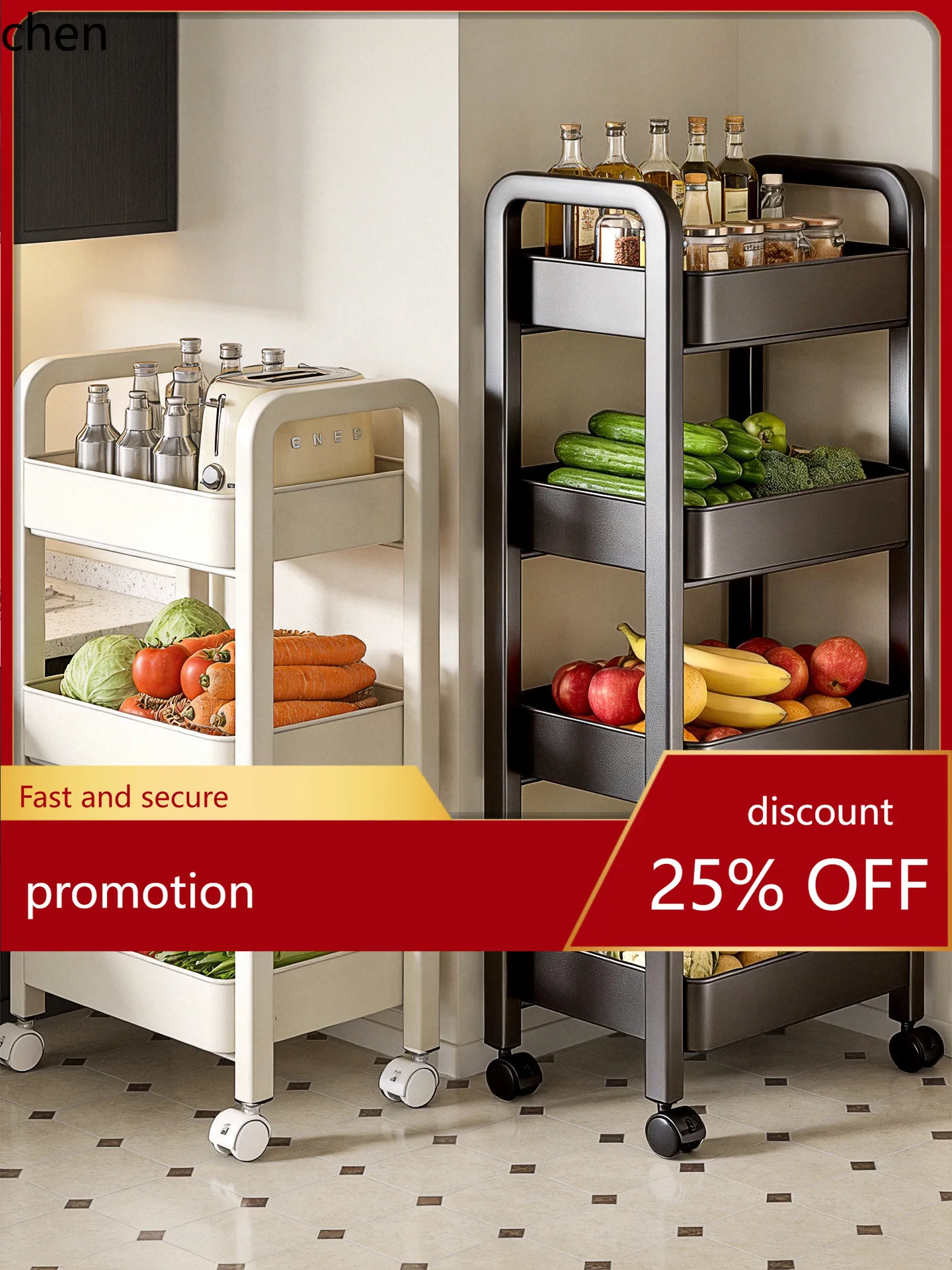 

Многофункциональная напольная подставка для хранения на кухне HT, многоярусная корзина для овощей и фруктов, многоуровневая полка для дома.