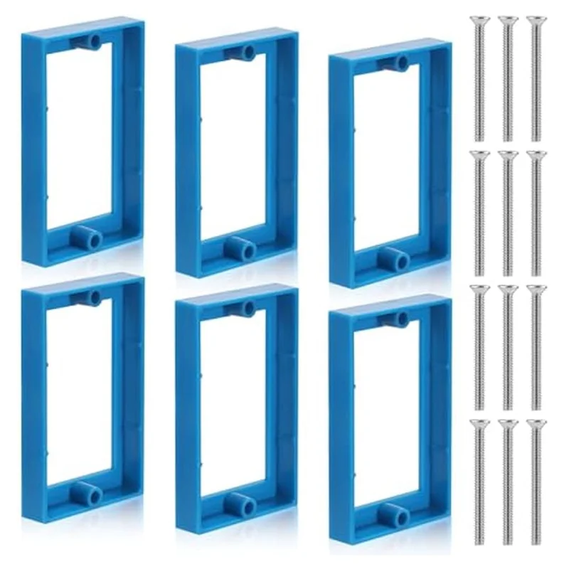 F-T 6 Stuks 1/2Inch Single Gang Receptacle Outlet Box Extenders, stopcontact Extender Box Met 12 Schroeven Receptacle Extender