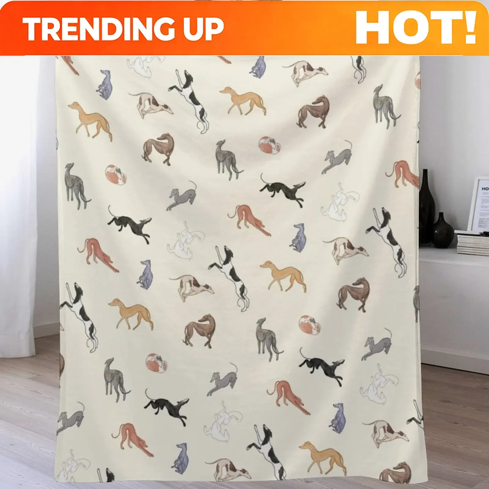 Custom Greyhound Love - Adopt Throw Blanket Fade Resistant Durable Throw Blanket
