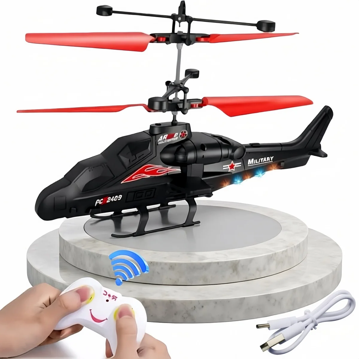 Magic Remote Control Helicopter Toy Hand-Controlled 360° Rotating Mini UFO Drone with LED Lights Fun Interactive Birthday Gift