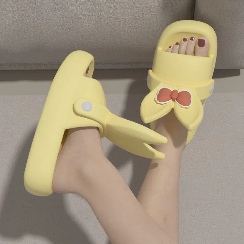 Cute Girl Rabbit Slippers Women's Summer Wear Thick Bottom Non-Slip Cartoon Fashion Flip-Flops Soft Bottom Two-Way Sandals