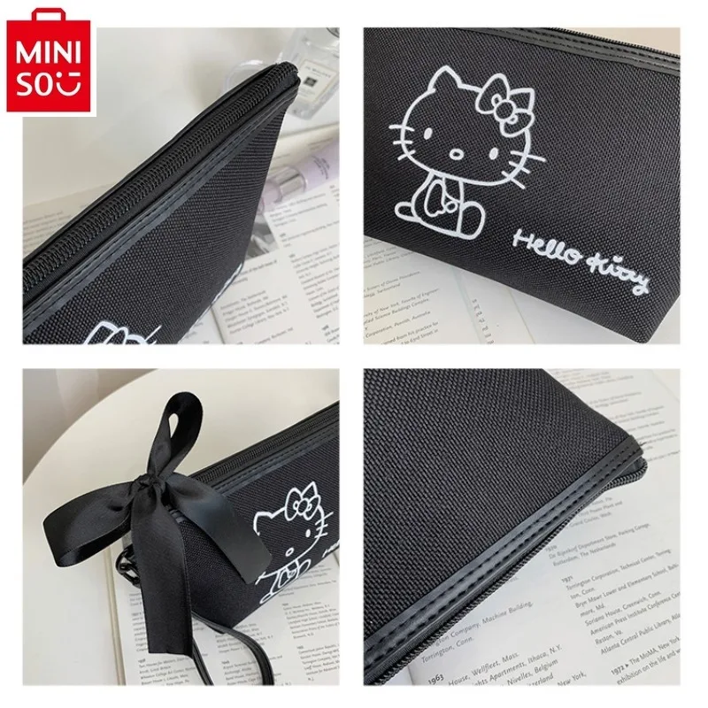 MINISO Hello Kitty Bow Cosmetic Change Phone Bag for Women Sweet, Lightweight, Large Capacity, Multi functional Storage Bag