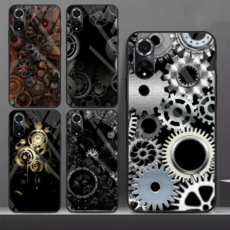 Steampunk Gear Mechanical Phone Case For Samsung A 54 34 70 52 71 72 81 91 E S 33 20 S 12 10 21 22 13 30 31 32 40 42 50 51 Glass