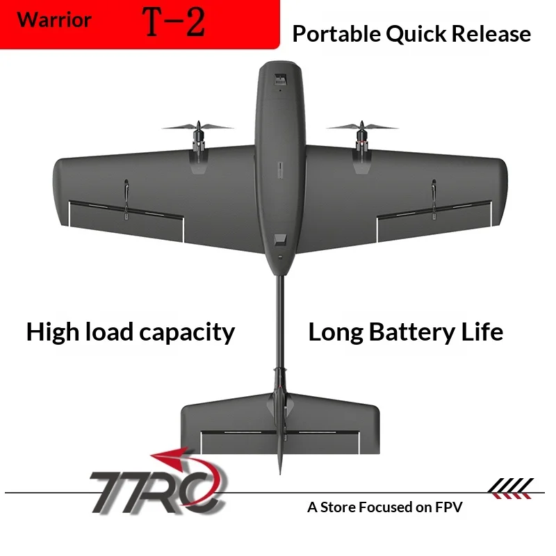 Warrior T2 Twin Engine Y3 Hanging Fixed Wing Fpv Model Aircraft Wingspan 1200mm Epp Material Remote-Controlled Model Aircraft