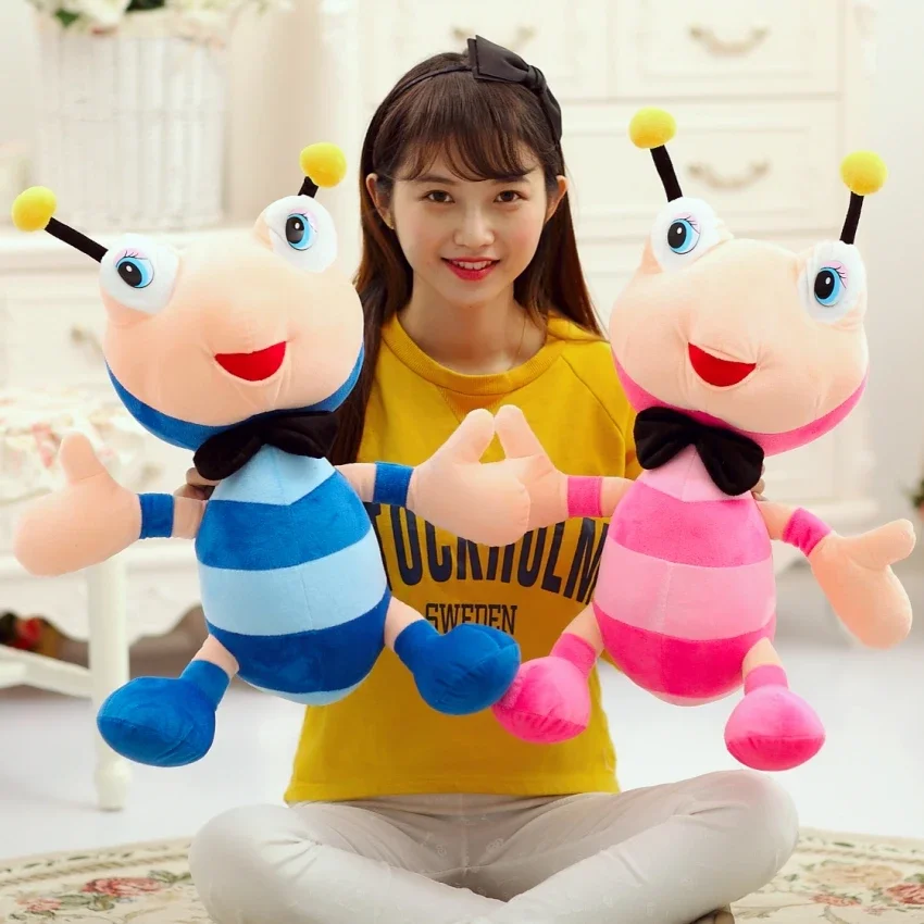 Iridescence colorful ant doll, Big Eyes Lovely Kawaii ant plush toy bee stuffed Kids doll Soft pillow Birthday Gift for children