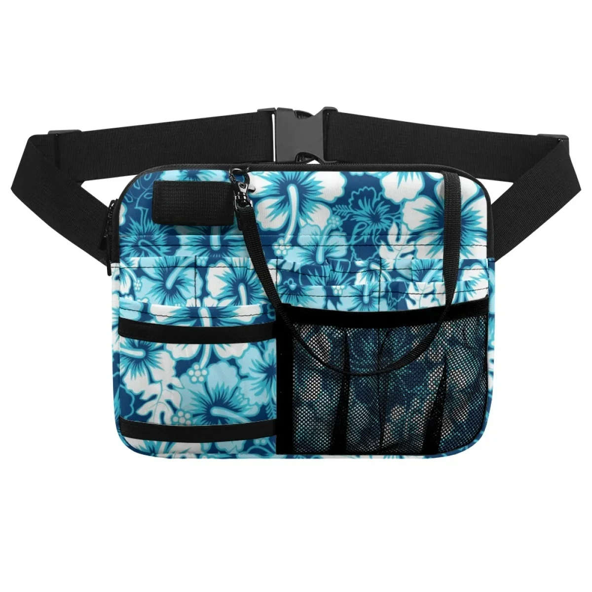 Luxury Hibiscus Flower Hawaiian Style Women's Waist Bag Adjustable Casual Medical Nurse Belt Bag Organizer Pouch Tool Holder New