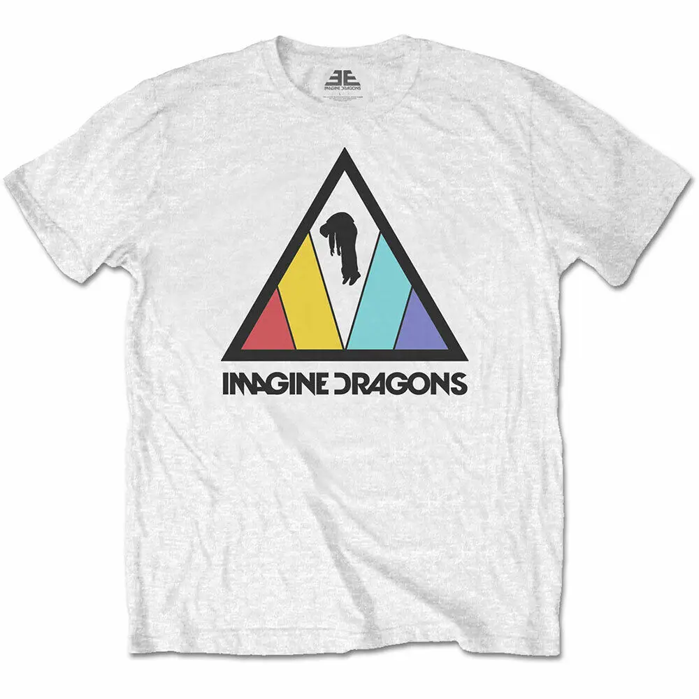 White Imagine Dragons Triangle Logo Official T Shirt Mens