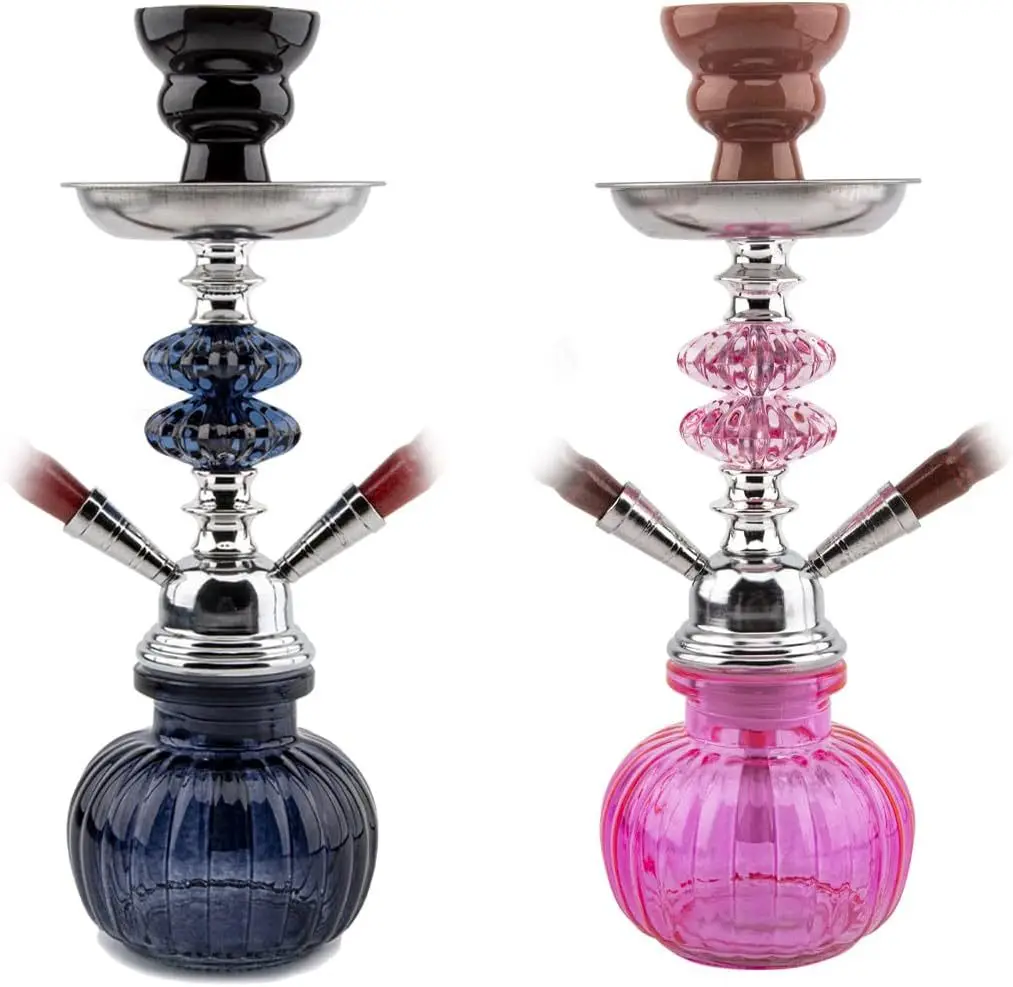 Hot Selling Hookah Shisha Small Double Pipe Tubes Hookah Shisha Bottle For Bar Home Full Set  Arabic Hookah