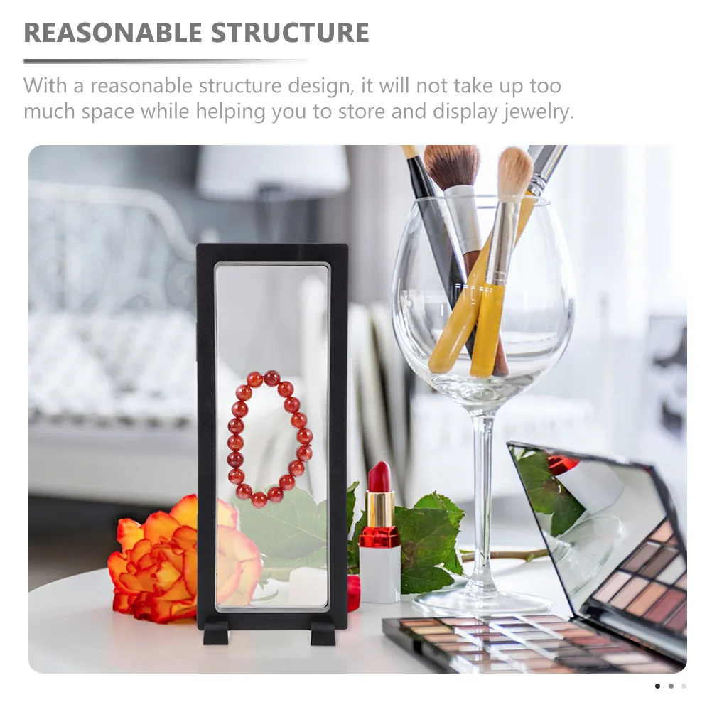 3 set 3D Cases Transparent Jewelry Organizer Ring Earring Storage Stand Dust-Proof Acrylic Display Box For