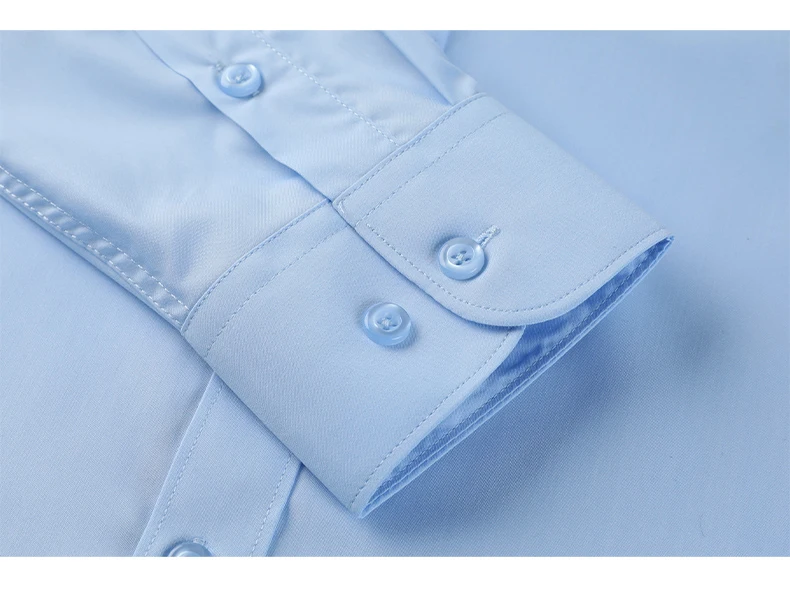 Herren-Hemd mit Hoher Dehnbarkeit, Langärmliges Schwarzes Knitterfreies Eisseide-Hemd für Frühling und Herbst, Elastisches Business-Hemd in Übergröße – Detail 9