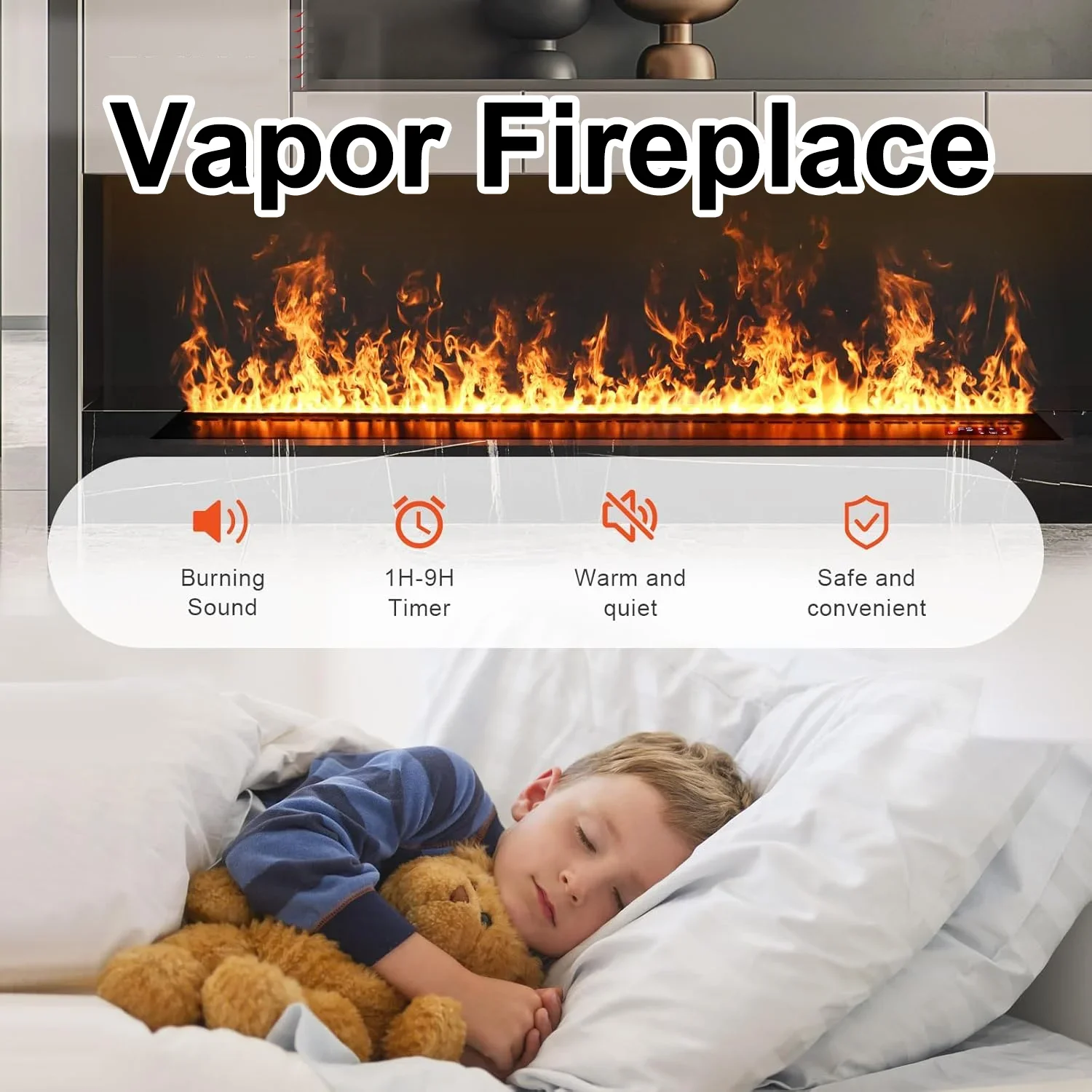 

Smart Steam LED Flame Electric Fireplaces S& toves with Fire Imitation TV Decorative Fireplace 3D Water Steam Atomized Fireplace