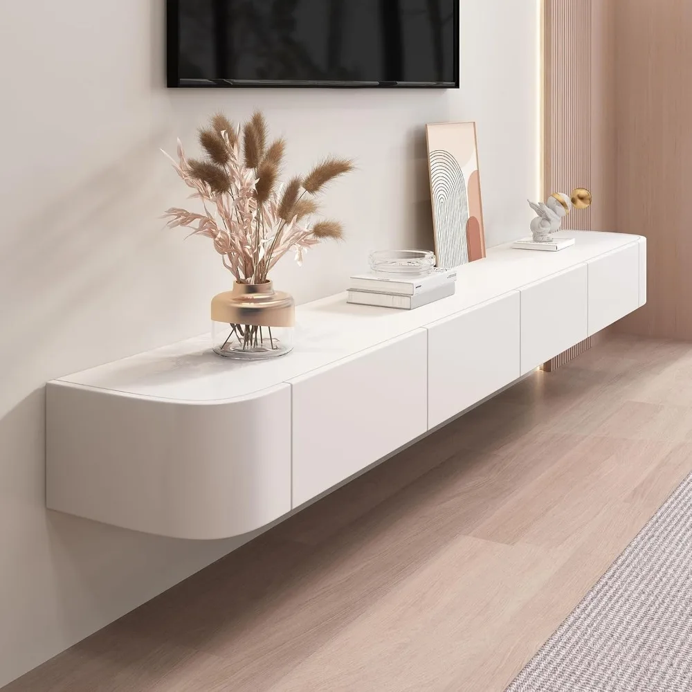 

Floating TV Stand - Wall Mounted Media Console with 2 Drawer, Floating Entertainment Center TV Cabinet, Wall Mounted Audio/Video