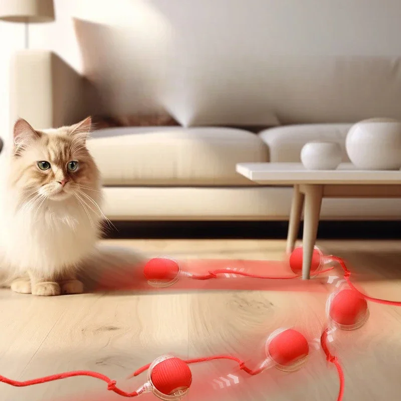 Pelota para caminar para perros automática inteligente de juguete, resistente a mordeduras, autopartrante, amigable con los gatos, fácil de limpiar, inodoro