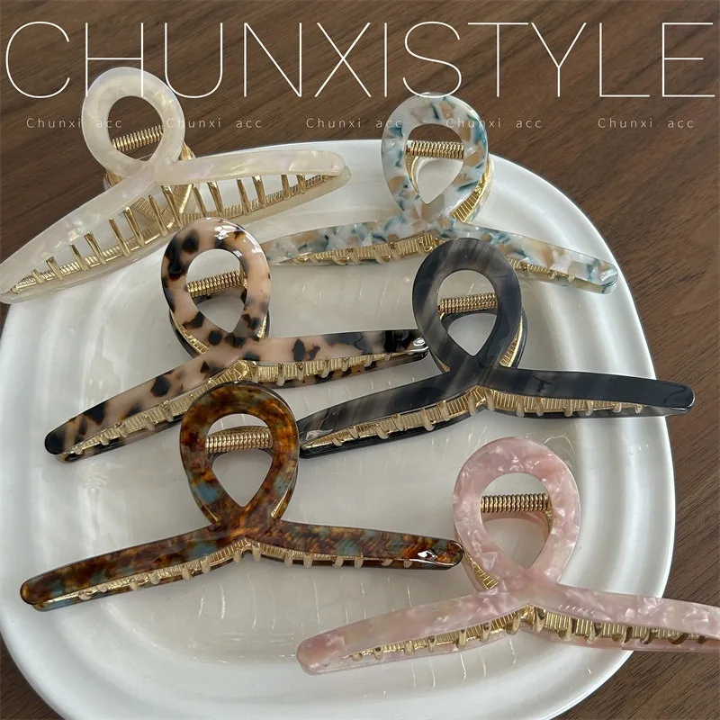 

Ацетатная заколка-краб для волос для женщин, для затылка, летняя, элегантная, с сильной фиксацией, нескользящая, для средних волос, милая и стильная