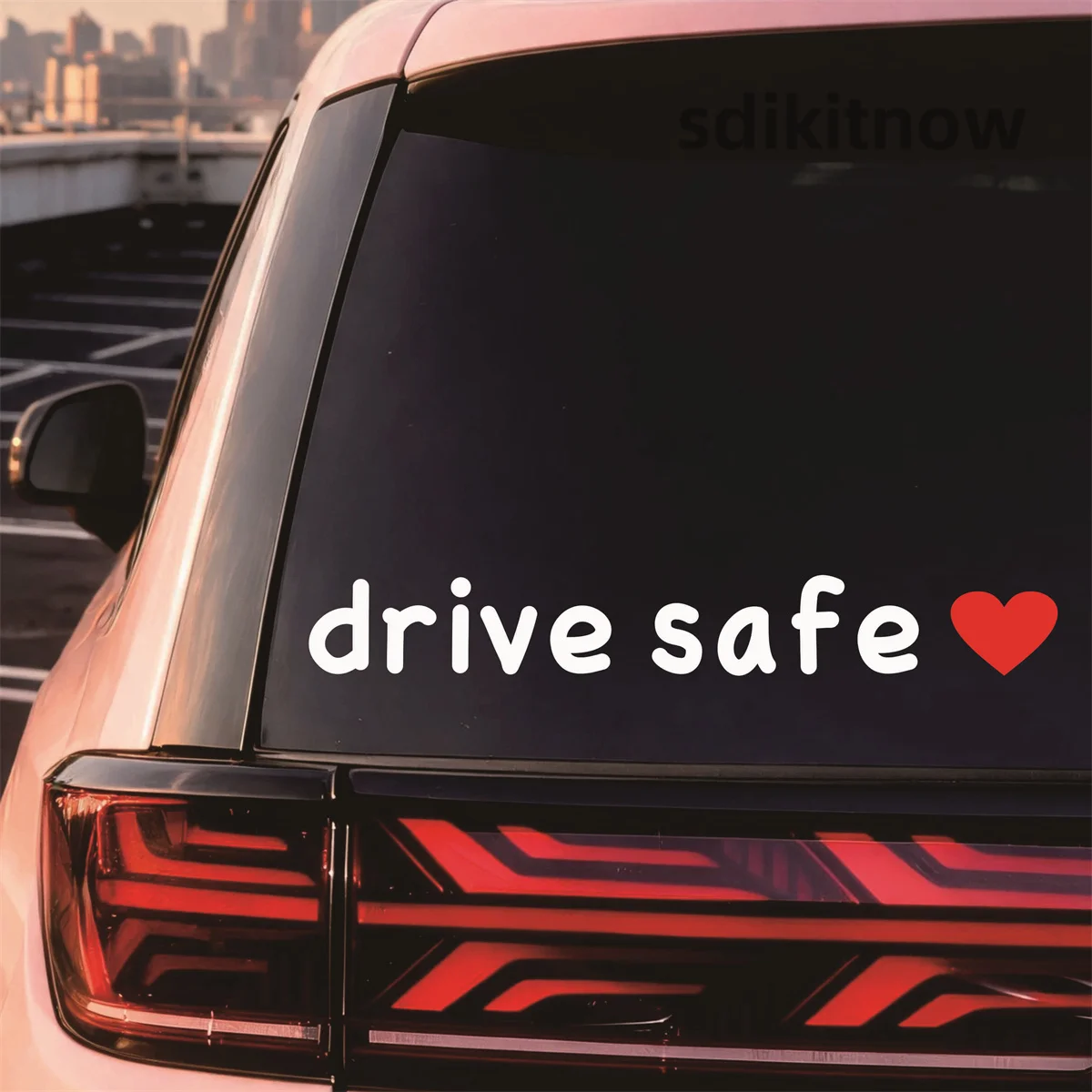 Drive Safe Heart Slogan Car Sticker Waterproof Vinyl Window Door Decal Warm Reminder Family Safety Loving Decoration Accessory