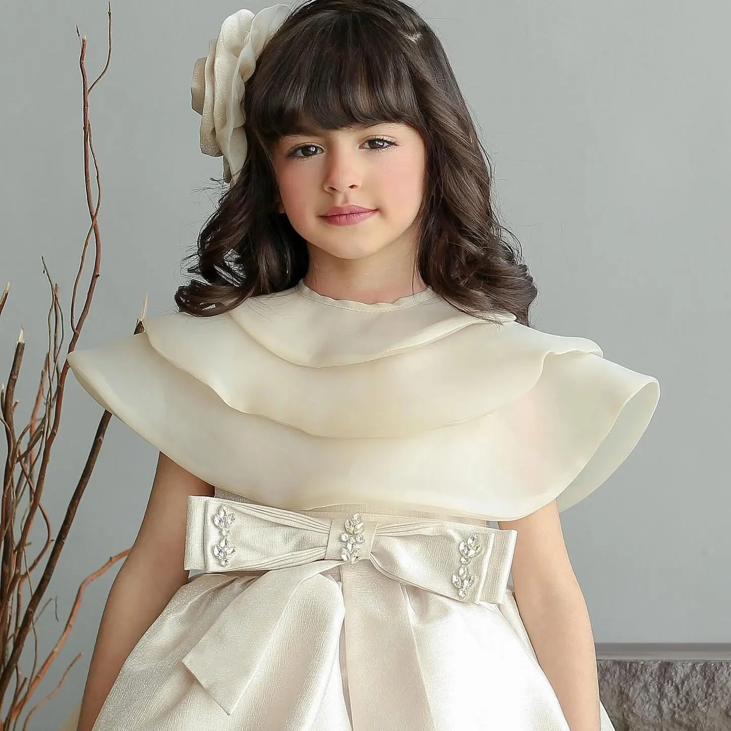 Elegant Flower Girl Dresses Short Toddler Girl's Birthday Party Gowns Customized Soft Satin Baby First Communion Dresses