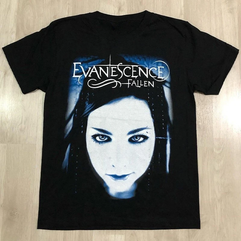 Evanescence - Camiseta masculina de manga curta Heavy Metal Dystopian Rock American Hip Hop