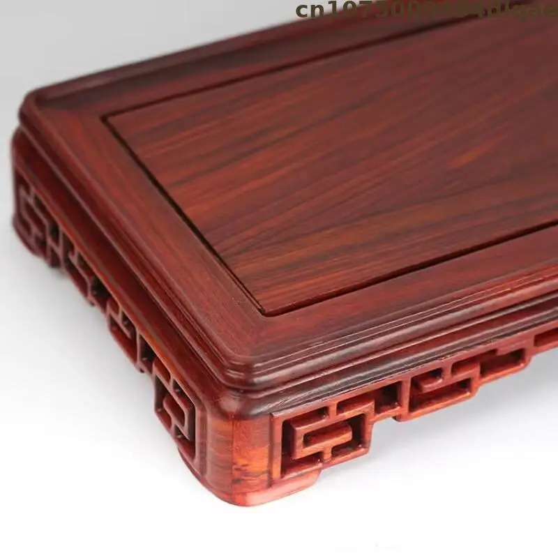 Premium Mahogany Square Base for Micro Models Tea Sets Pedestal Bonsai Plant Tabletop Decor Shelf Wooden Miniature Display Stand