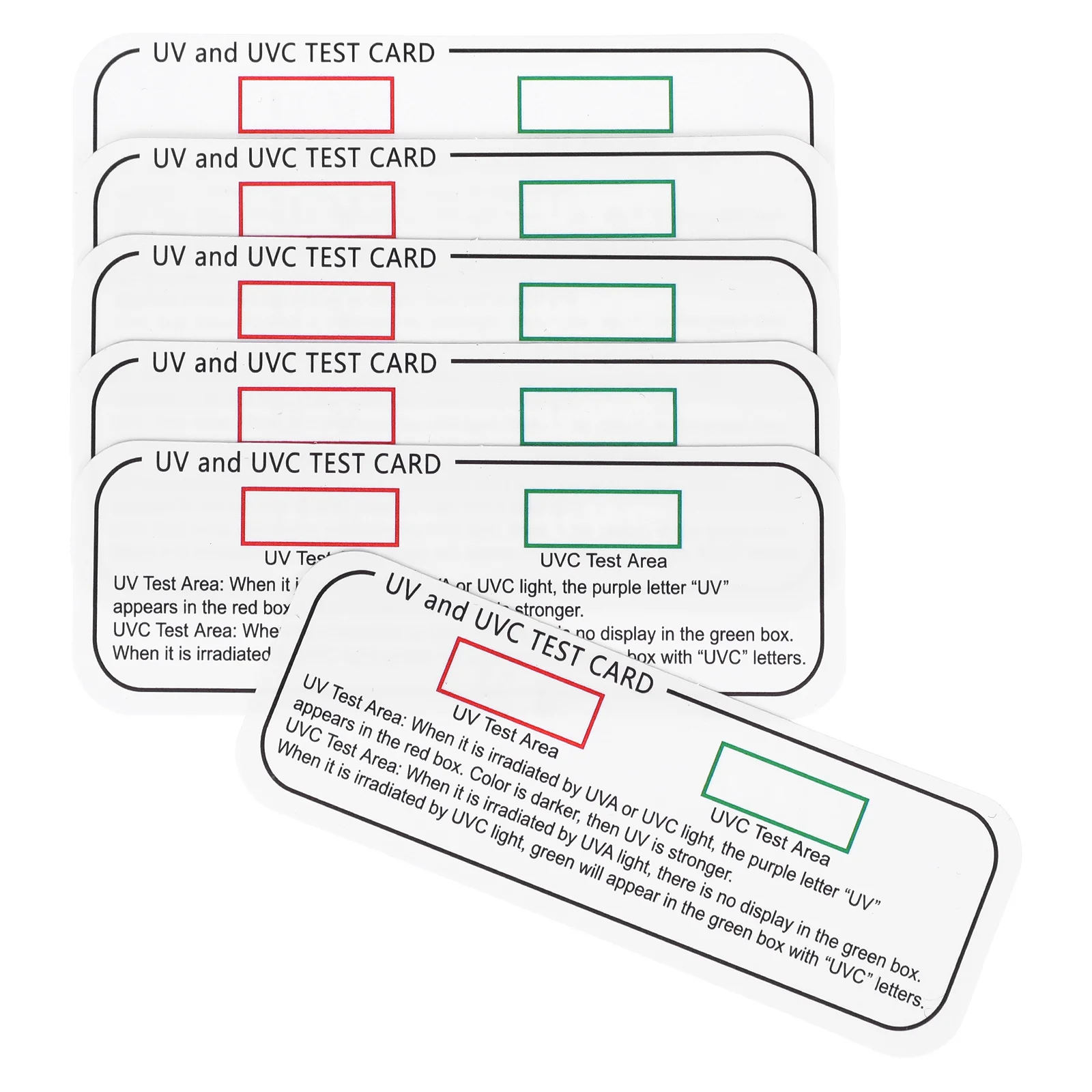 การ์ดตรวจจับรังสียูวี 6 ชิ้น แถบทดสอบ UVC-UVA สำหรับการวัดความเข้มของแสงแดด กระดาษทดสอบกันน้ำ ตัวบ่งชี้สำหรับมังกรเครา