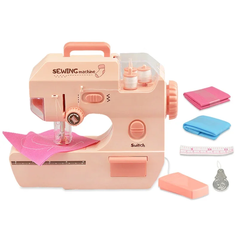 Electric Mini Sewing Machine Kids Toy Mini Furniture Toy Educational Toys DIY Creative Gifts Children Gift Pretend Play Games