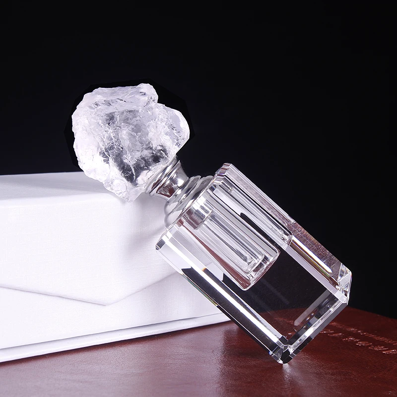 Transparent Natural Crystal Perfume Bottle Essential Oil Smear Bottle Wedding Gifts Home Decoration Accessory