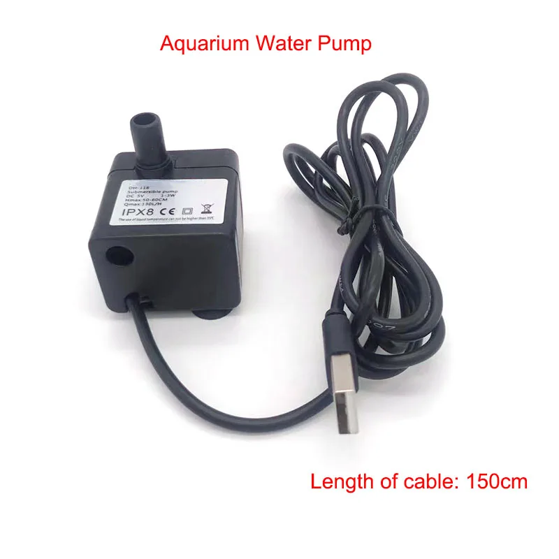 

5V USB Ultra-Quiet Submersible Aquarium Water Pump Water Fountain Pump Filter Fish Pond Tank Fountain Carry Around Water Pump