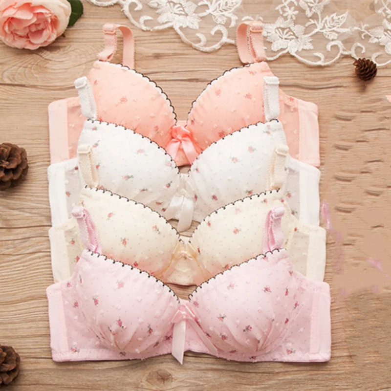 Floral Girls Bras Cotton Lace Student Girls Underwear Teen Underwear Puberty Teenage Girls Clothing 14 16 18 Years