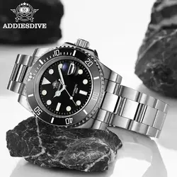 ADDIESDIVE Men Luxury Watch Sapphire Crystal Ceramic Bezel 20Bar Diving BGW9 Luminous Date Window Men Automatic Mechanical Watch