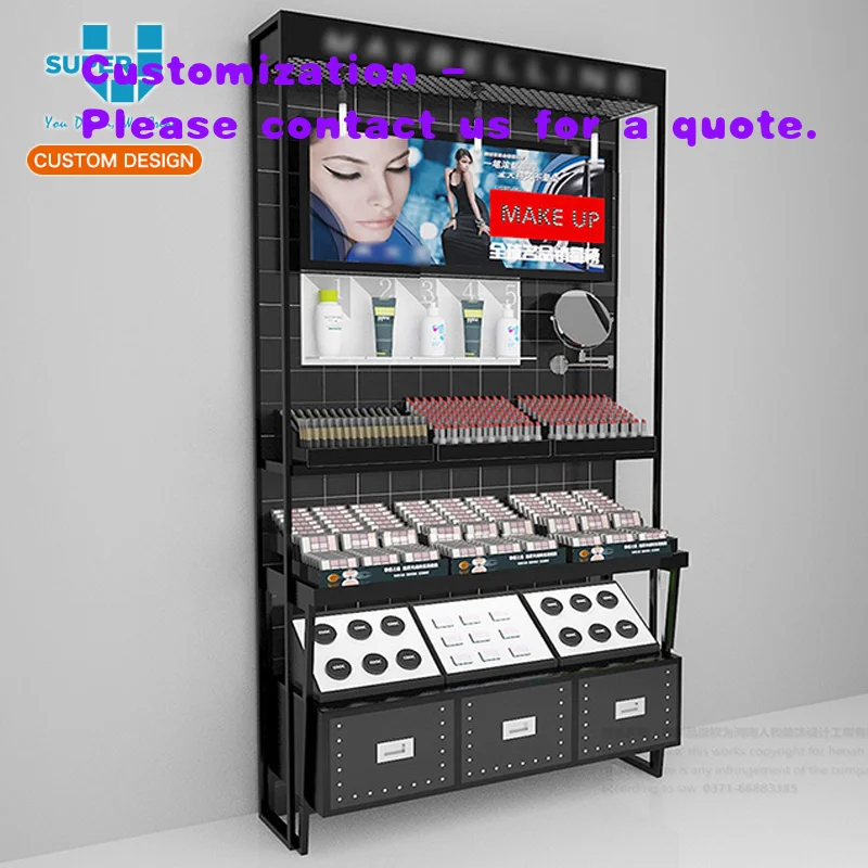 custom.Custom Makeup Display Stand Lipstick Store Fixtures Fashion Cosmetic Shelf
