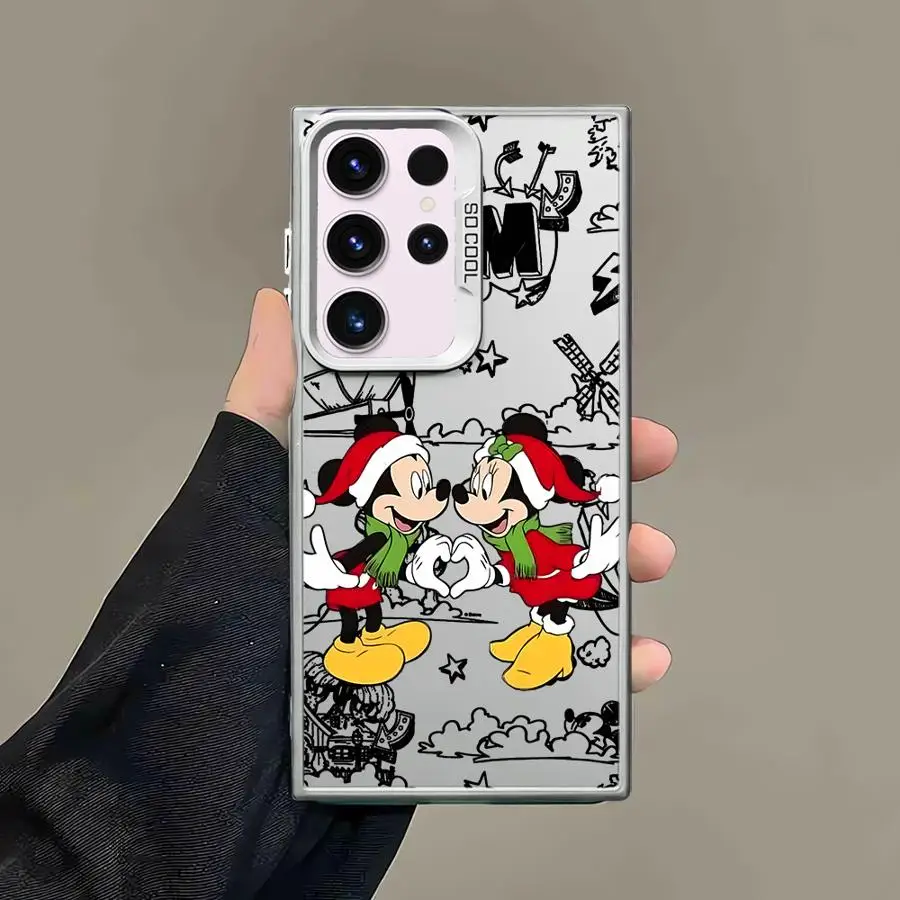 Soft Shell Case for Samsung Galaxy S24Ultra S22 Ultra S25Plus S20 FE S21 Note 20 S23 S24 S25 Mickey Minnie Christmas