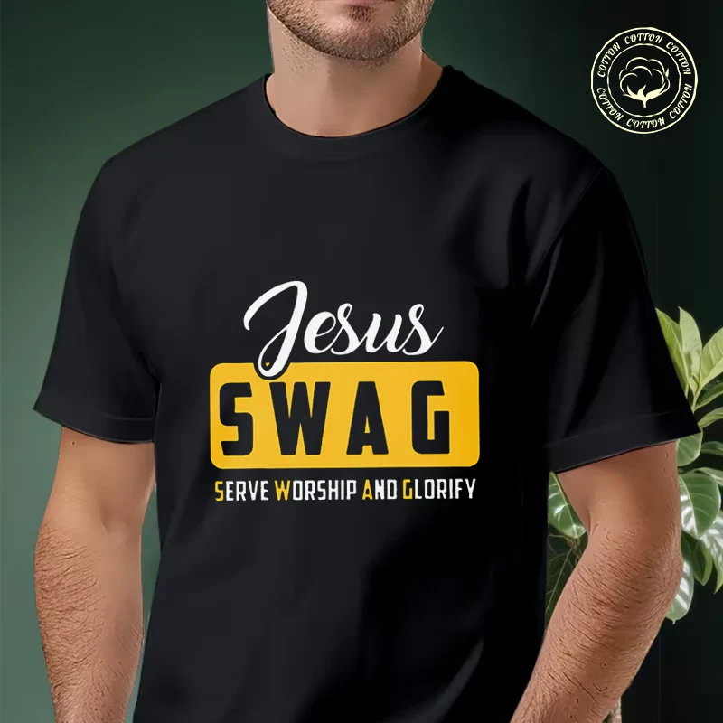 

Men T-shirt High Quality Funny Cotton Service Worship Glory SWAG Style Moto Casual Cool Loose O-neck Male For Tees