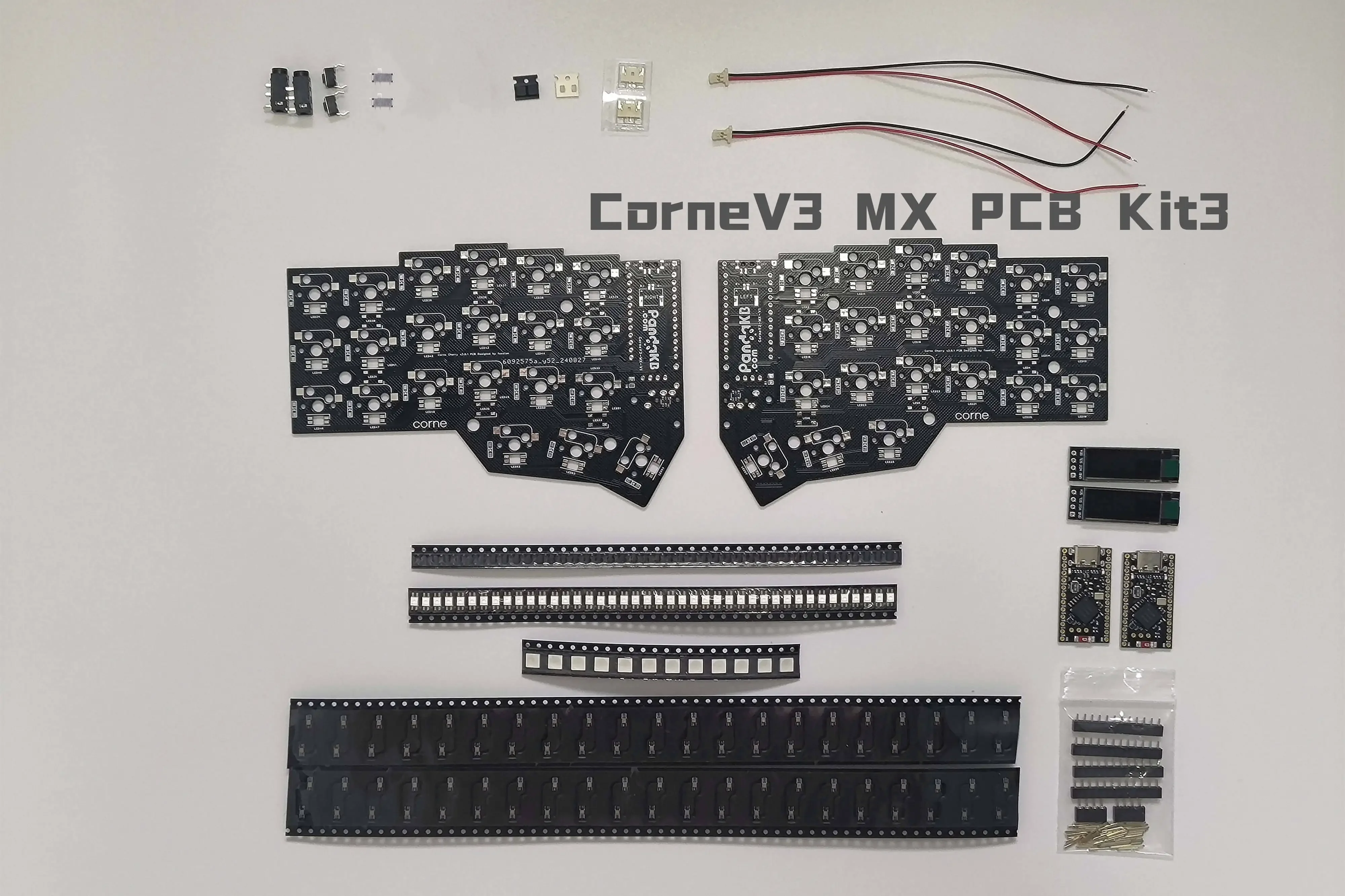 Corne v3 kit de teclado dividido placa pcb diy com fio ou sem fio corne cereja v3 pcb não pré-construir clientes montar todas as peças