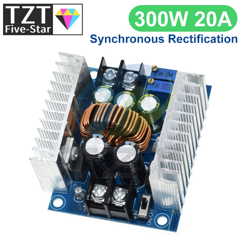 300W 20A DC-DC Buck Converter Step Down Module Constant Current LED Driver Power Step Down Voltage Module Electrolytic Capacitor