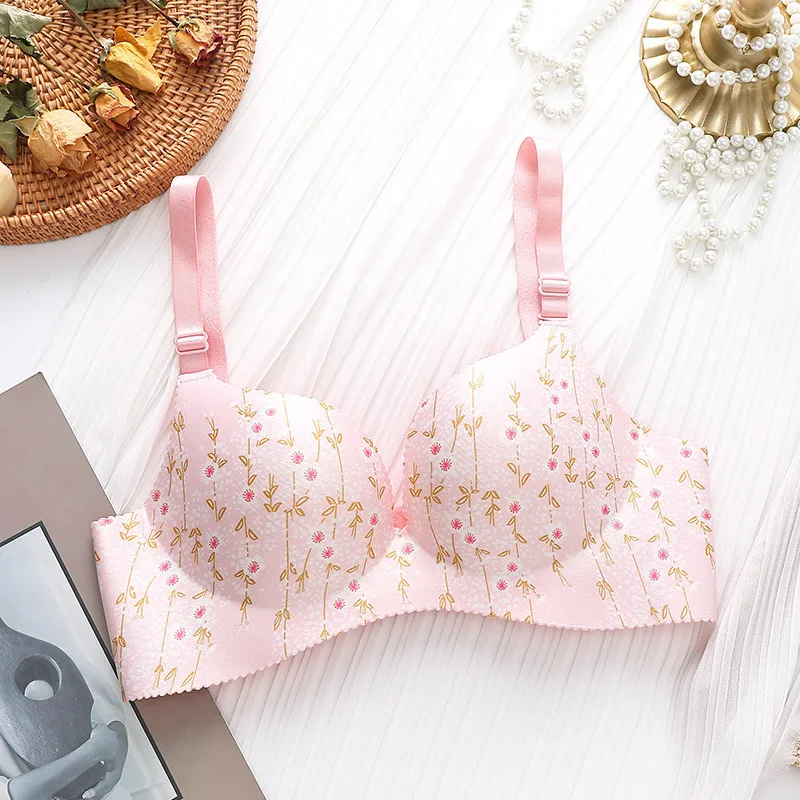 Kids Girls Print Training Bras Wireless Cotton Underwear For Teenage Girls Young Student Training Bras Solid Age For 12-18Years