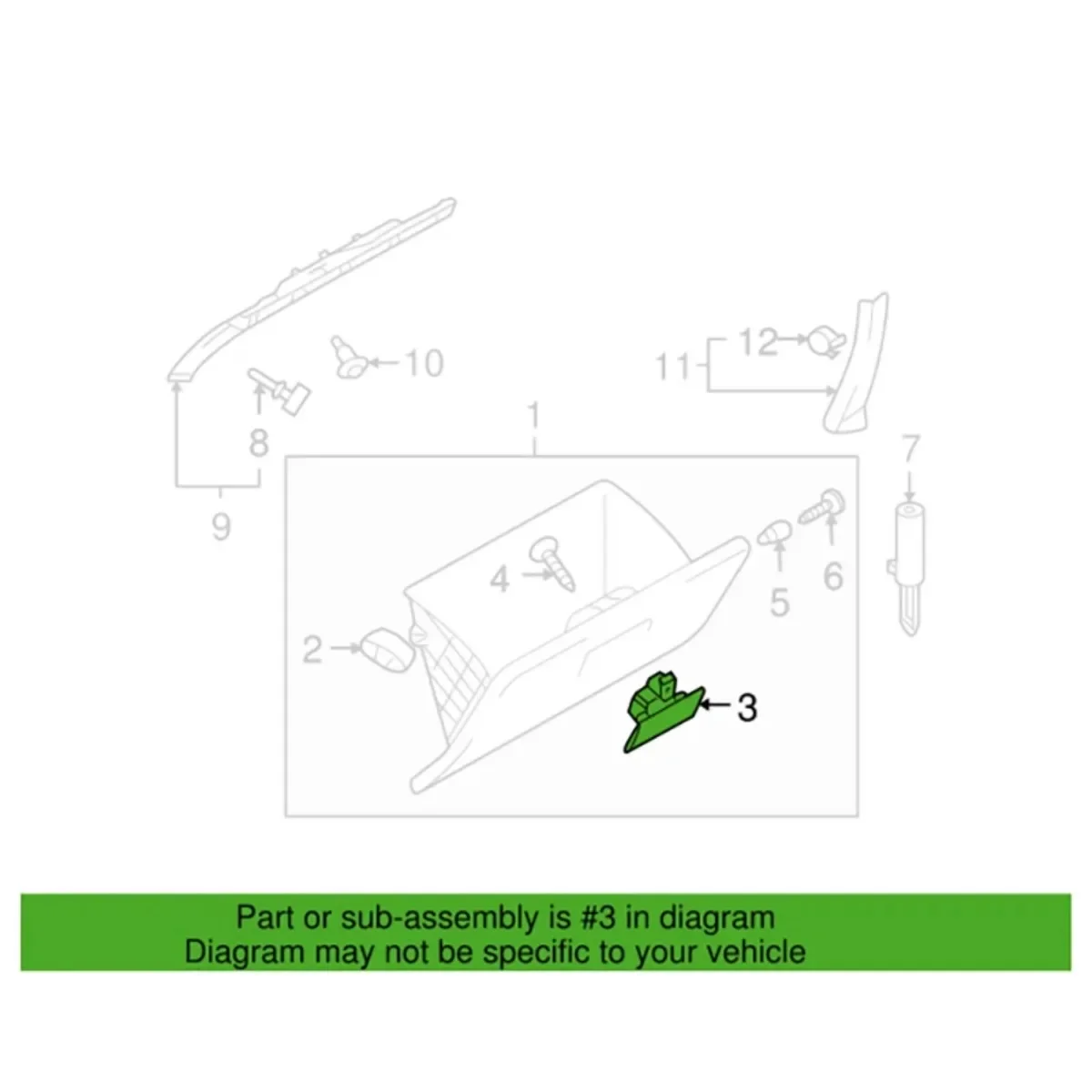 Cubierta de tapa de guantera, conjunto de Clip de manija de bloqueo gris para Opel Agila Suzuki SX4 Swift, accesorios de coche 7343063J02P4Z 7343063J02V6N