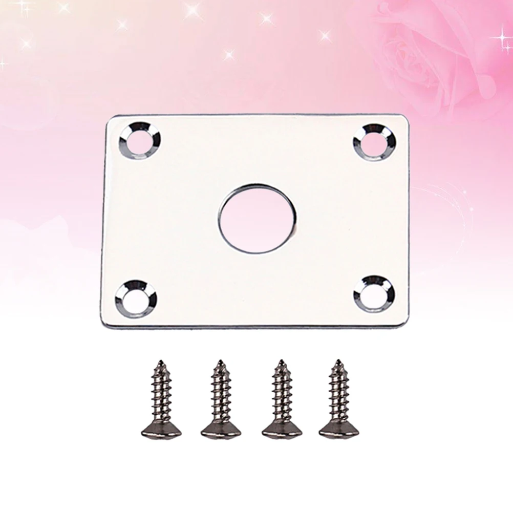 

1 Set Silver Gt103 Style Jack Plate For Guitar Bass Output Input Socket Chrome Plated Replacement Parts Suitable Most Electric