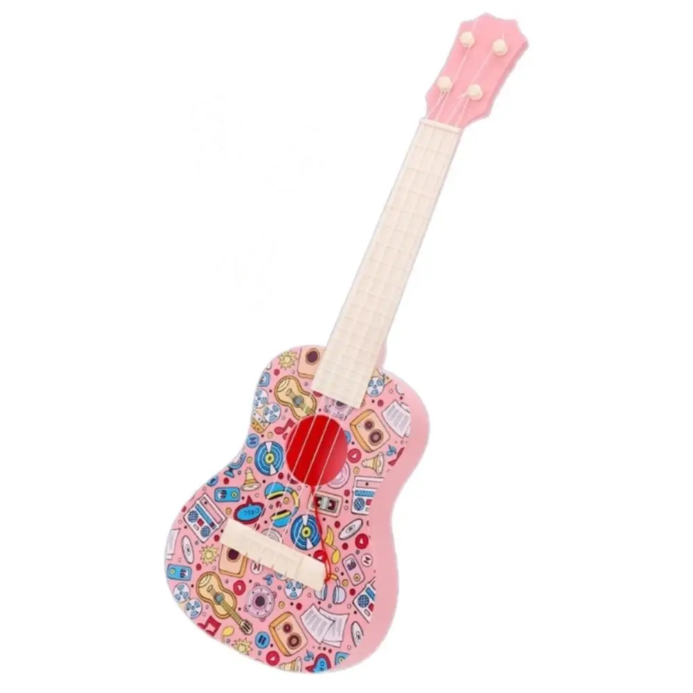 Juguete de ukelele de simulación de 4 cuerdas, perilla de cuerda ajustable, guitarra de animales para niños, juguete de instrumento Musical duradero jugable